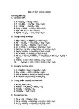 Bài tâp môn Hoá học khối 8